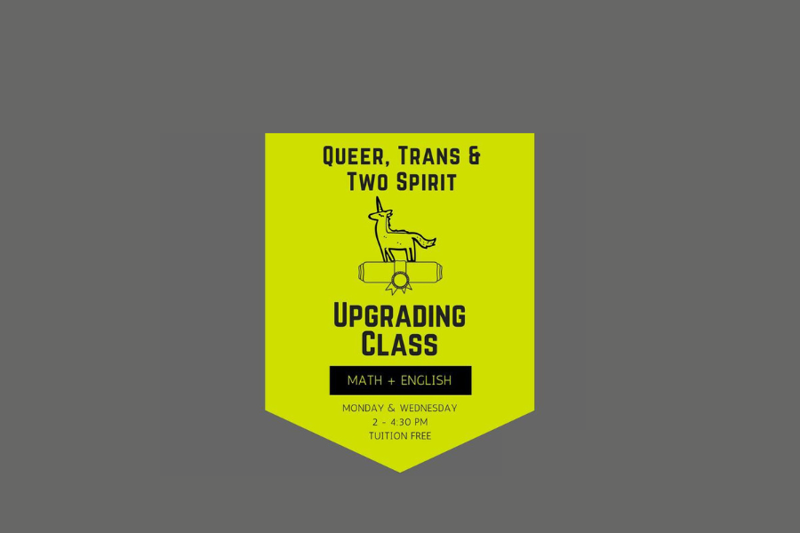 Queer, Trans & Two-Spirit upgrading class poster